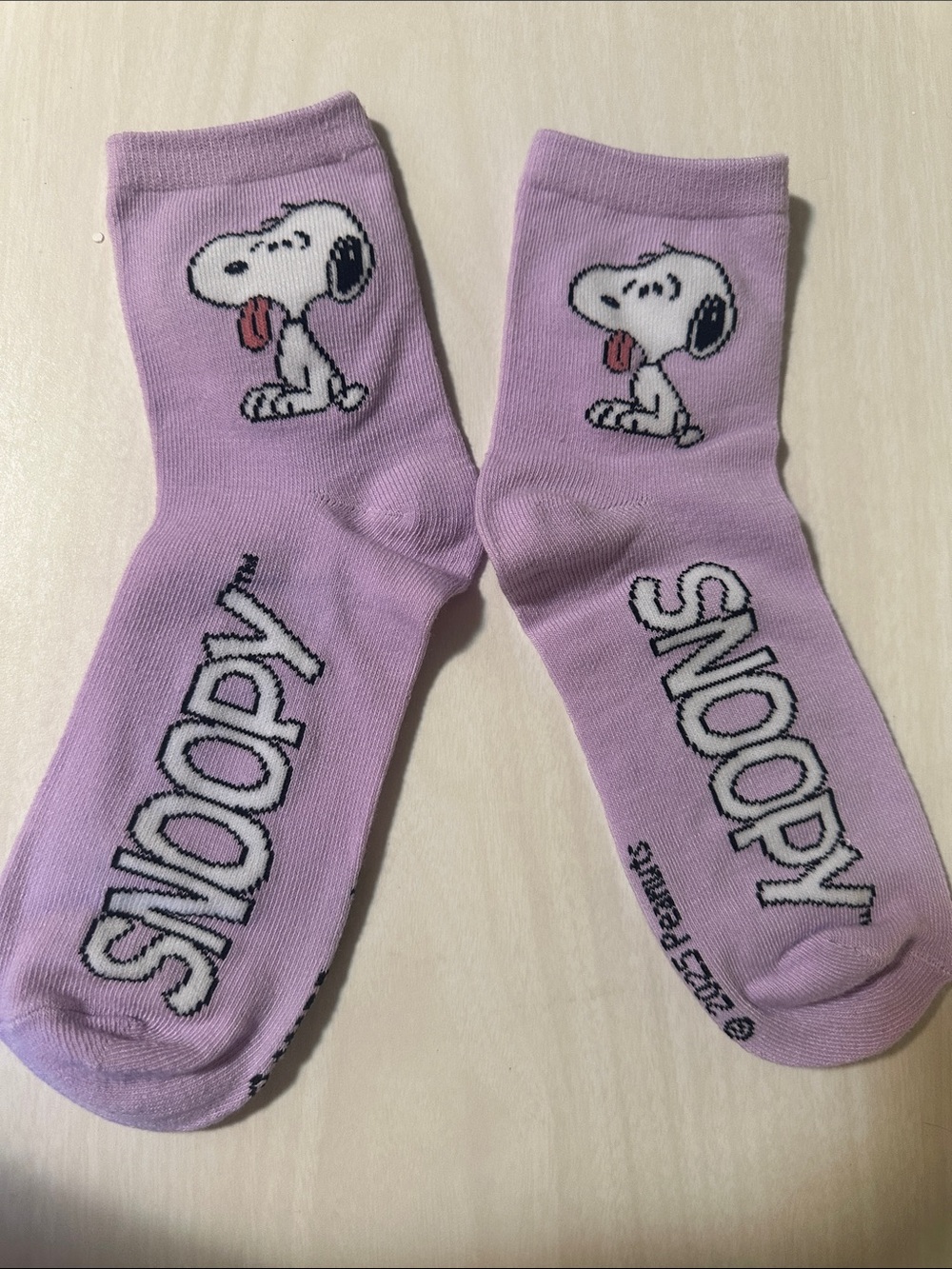 Snoopy Lavender Shortie Crew Socks